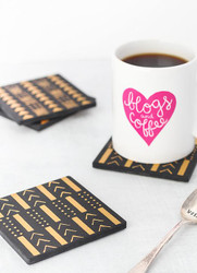 Mudcloth Inspired Matte Metallic Coasters 